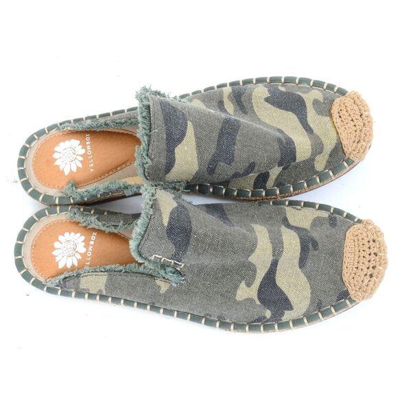 YellowBox Camo Canvas Slip-on Slide Flat Espadrilles Womens Size 8 - Picture 2 of 6